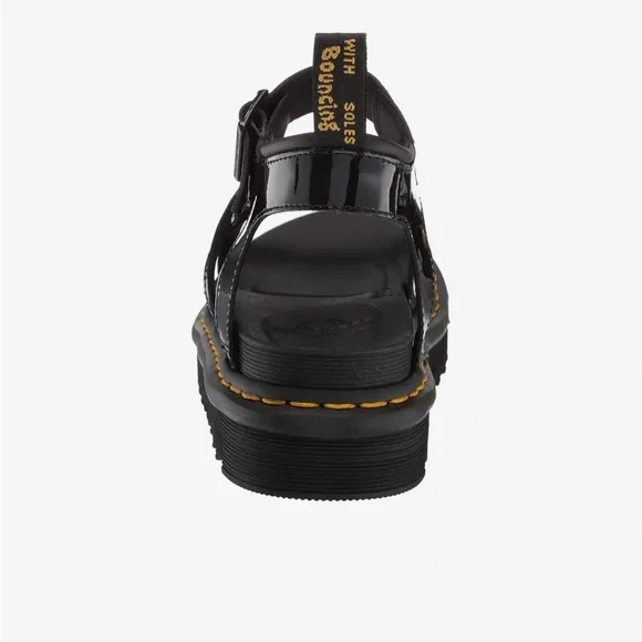 Dr. Martens Black Sandals with Yellow Branding Dr. Martens Pearson II Multi Strap Sandal Black Lustre  main image 4
